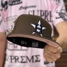 Exclusive 59fifty Mlb Houston Astros Walnut Pink Underbrim Exclusive Caps Fam In 2021 Fitted Hats Cap Collection New Era Cap