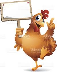 Cartoon Illustration Of Chicken Holding Blank Sign Chicken Clip Art Cartoon Illustration Chicken Drawing