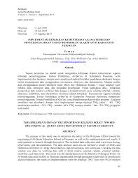 Sk kepala tpq dari yayasan. Pdf Implementasi Kebijakan Kementerian Agama Terhadap Penyelenggaraan Taman Pendidikan Al Qur An Di Kabupaten Pasuruan