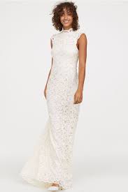 Long Lace Dress Cream Ladies H M Us In 2020 Lace Dress Long Wedding Dress Brands High Street Wedding Dresses