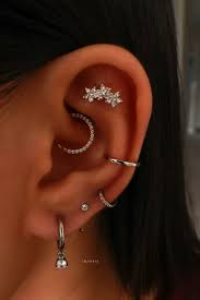 Aesthetic Multiple Cartilage Ear Piercing Ideas Flower Earring Studs Hoop Rings Www Impuria Com Earings Piercings Cute Ear Piercings Ear Jewelry