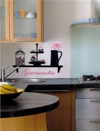 kitchen shelf with pink cakes wall
