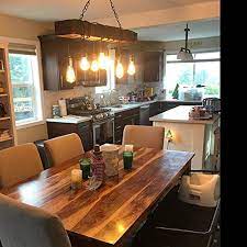 15 rustic dining rooms that are natural beauties. Amazon Com Wood Chandelier Farmhouse Dining Room Lighting Rustic Dining Room Lighting All Farmhouse Chandeliers Are Made With Real Barn Wood Many Different Sizes Available Handmade