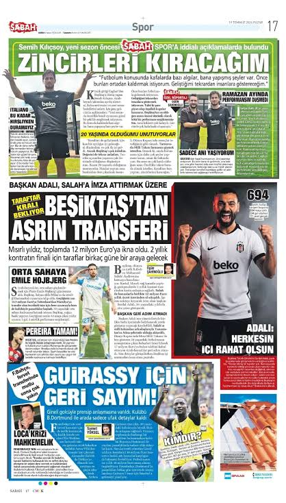 Bugün Spor Manşetlerinde Neler Var? (19 Temmuz 2026)