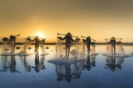 HD wallpaper: Hon Khoi Salt Fields, Nha Trang Attractions,..., silhouette  of fishermen | Wallpaper Flare