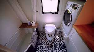 An amazing wooden table idea with a nice sink source. 5 Fab Tiny House Bathroom Ideas Tiny House Blog