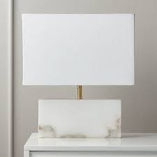 White Alabaster Rectangle Table Lamp Table Lamp Lamps Living Room Lamp