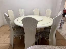 A beautiful home deserves a beautiful dining table where family and friends can get together. 7 To 8 Seater Round Dining Table And Chairs Furniture Home Living Furniture Chairs On Carousell
