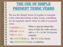Is used to express actions that occur now. The Simple Present Tense Of The Verbs Ppt Download