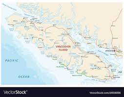 Central Vancouver Island Map Vancouver Island Map Royalty Free Vector Image