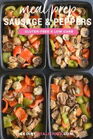 Cutting back on carbs doesn't mean you have to give up meals that you'll actually crave — there are more dinner options out there than pasta! Meal Prep Sausage Pepper Pizza Casserole Gf Low Carb Low Cal Skinny Fitalicious