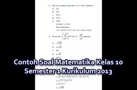 Contoh Soal Matematika Kelas 10 Semester 1 Kurikulum 2013 Berkas Edukasi