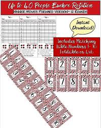 Euchre Tallies Winner Moves Forward Rotation Printable Score Sheet Score Card Euchre Tally With Printable Table Numbers