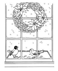 Download this open window drawing vector illustration now. Christmas Wreath Hanging On Window Coloring Pages Coloring Sun
