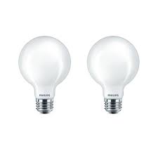 Philips 60 Watt Equivalent G25 Dimmable Led Light Bulb Daylight Frosted Globe 2 Pack 477695 The Home Depot