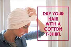 After washing your hair, take a cotton tee and use it to gently wring out any excess water. 36 Surprisingly Easy Tips And Tricks For Quickly Reviving Damaged Hair