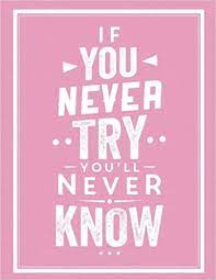 If you never try, you'll never know. If You Never Try You Ll Never Know Inspirational Quote 2018 Planner Organizer With Motivational Quotes To Do Lists Inspirational Quotes Band 1 Notebooks Nifty Amazon De Bucher