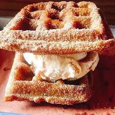 Coat each churro disc in the cinnamon sugar mix, shaking off any excess. Hamilton Pork The Churro Waffle Ice Cream Sandwich With Facebook