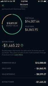 Maybe you would like to learn more about one of these? Gold Withheld 8600 On A Portfolio Of 14k Equity With 18 8k Invested Why Robinhood