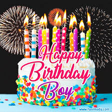 Love you, my birthday boy. Amazing Animated Gif Image For Boy With Birthday Cake And Fireworks Download On Funimada Com