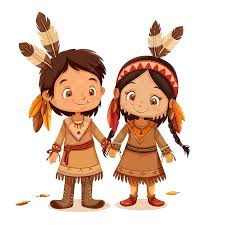 Geleneksel Kostümlü Kızılderili Amerikalı çizgi Film çifti, Aborjin,  Sevimli, Macera PNG Resim Şeffaf ve çizimi Ücretsiz İndirilebilir