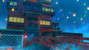 asia night artwork building spirited away 1080p wallpaper hdwallpaper desktop in 2020 hd wallpaper spirited away android wallpaper asia night artwork building spirited