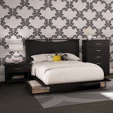 Ashley furniture demarlos 2pc bedroom set with king upholstered. South Shore Step One 4 Piece Pure Black Full Bedroom Set 3107a4 The Home Depot