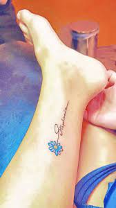 Small Flower Tattoos With Name On Ankle Flower Tattoo On Ankle Name Flower Tattoo Small Flower Tattoos