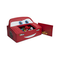It has a lightning mcqueen race car design and authentic decals on the exterior. Cars Lightning Mcqueen Toddler To Twin Bed With Lights And Toy Box On Sale Overstock 10924633