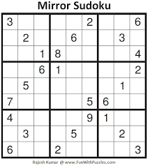 Games y ou can f eel good about. Mirror Sudoku Fun With Sudoku 154 Sudoku Sudoku Puzzles Classic