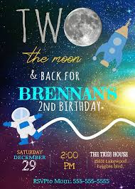Love You Two The Moon And Back Invitation Outer Space Etsy In 2020 Outer Space Birthday Outer Space Birthday Invitations Space Birthday