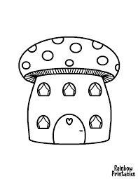 Print out easter bunny mushrooms house coloring page for kids. Free Coloring Pages Buildings Rainbow Printables