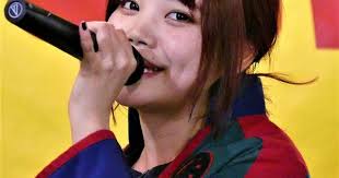 Bright Red Hair w/ Galaxxxy, Stripes & Giraffe Ring in Harajuku