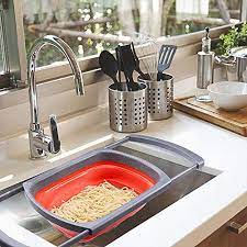Ceramic kitchen sink american apron front ceramic kitchen sink. Kitchen Collapsible Colander Colander Collapsible Silicone Colander Strainer Over The Sink Vegetable Fruit Colanders Strainers With Extendable Handles Folding Strainer For Kitchen 6 Quart Red Pricepulse