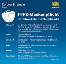 Sie schützen vor partikeln in der luft, möglicherweise auch vor aerosolen. Ab Montag 18 Januar 2021 Pflicht Zum Tragen Von Ffp2 Masken Im Opnv Avv Augsburger Verkehrs Tarifverbund