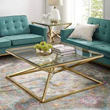 Sold & shipped by homesquare. Point 39 5 Brushed Gold Metal Stainless Steel Coffee Table Contemporary Modern Furniture Modway