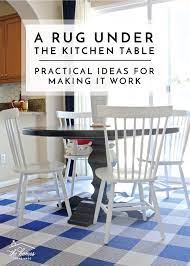 Kitchen rug can be your choice after valance, curtain, beautiful ceramic and collectible. A Rug Under The Kitchen Table Practical Ideas For Making It Work The Homes I Have Made