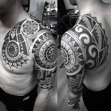 Adding black fill to a maori polynesian tribal inspired tattoo design. 75 Half Sleeve Tribal Tattoos For Men Masculine Design Ideas Half Sleeve Tribal Tattoos Tribal Tattoos For Men Tattoos For Guys