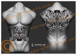 You can choose 3d styles or even tribal styles. Large Polynesian Upperback Thigh And Stomach Tattoo Flash Design