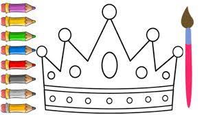 Crowns are most often gold (color similar to lemon color), as you can see in the example by the artists of easydrawingart.com. How To Draw A Crown Coloring For Kids Toddlers Youtube