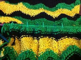 Dbl inc* repeat from * to * once more, work in seed stitch to end. Zigzag Afghan In Dallas Stars Colors The Basic Pattern Is K4 Dbl Inc K4 Dbl Dec Different Colo Dallas Stars Hockey Crochet Basics Stitch Markers