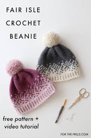 It is fun to knit stranded knitting is often worked in the round, and it's even easier to do that way than flat. Fair Isle Crochet Beanie Free Pattern Video Tutorial For The Frills