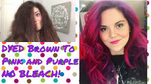 How To Dye Brown Hair Purple And Pink Without Bleach Youtube Brown Hair Dyed Purple Hair Videos Purple Hair