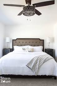 The exeter ceiling fan by hunter fans offers a sleek and elegant accent while providing soothing airflow and light for the room. Master Bedroom Updates Nadeau Furniture Browsing Bless Er House Master Bedroom Lighting Rustic Master Bedroom Ceiling Fan Bedroom