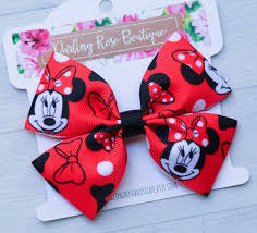 Black And Yellow Hair Bow Mrs Mouse Inspired 4 Black Red And Yellow Hair Bow Or Etsy Diy Hair Bows Fabric Hair Bows Boutique Hair Bows
