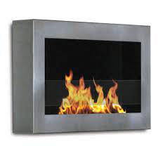 Soho Wall Mount Fireplace In Stainless