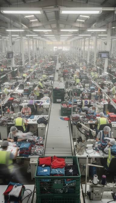 High-Volume Assembly Infrastructure on the Factory Floor, AI generated