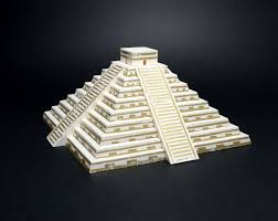 Mayan Pyramid Architecture Paper Model Kit Ancient Mayan Chichen Itza Kukulkan Pyramid Back To School Project Paper Models Pyramids Kukulkan Pyramid