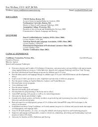 Sample Resume For Speech Language Pathologist Graduate Student Best ...