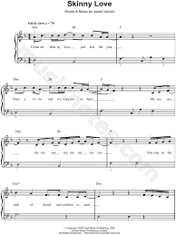 Voir plus d'idées sur le thème partition guitare, guitare, guitare basse. Birdy Skinny Love Sheet Music Easy Piano In D Minor Transposable Download Print Clarinet Music Sheet Music Skinny Love